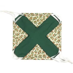 Geschenkverpackung Ilex grün gold – Wiederverwendbar, handgenäht & aus Baumwolle