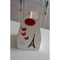 Geschenkverpackung Kiste (Nr. 1) creme-rot-schwarz