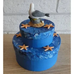 Geschenkverpackung Meer / Urlaub mit Möwen-Figur