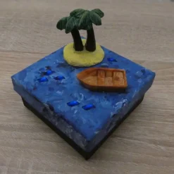 Geschenkverpackung Palmen, Meer, Boot