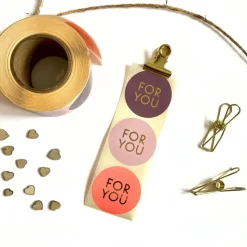 Geschenkverpackung Set NEON FALL Geschenkpapier Aufkleber Anhänger und Tüten in lila