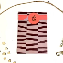 Geschenkverpackung Set NEON FALL Geschenkpapier Aufkleber Anhänger und Tüten in lila