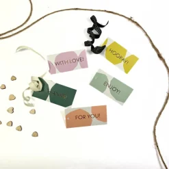 Geschenkverpackung Set SUMMER SIGNS Geschenkpapier Aufkleber Anhänger und Tüten in bunten Farben