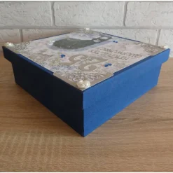 Geschenkverpackung Silberhochzeit (blau-silber-grau)