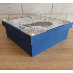 Geschenkverpackung Silberhochzeit (blau-silber-grau)