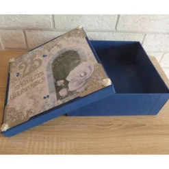 Geschenkverpackung Silberhochzeit (blau-silber-grau)