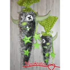 Geschwistertüte, Zuckertüte klein, Monster, Schulstart, Stoff, Fell, personalisierbar, Schultüte, Geschwister, Kissen