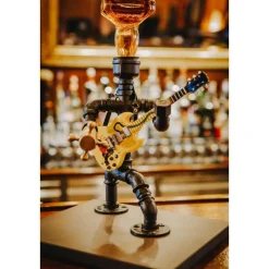 Getränkespender Rockstar – Handgemachte Minibar & Geschenkidee aus Edelstahl mit Deko-Gitarre