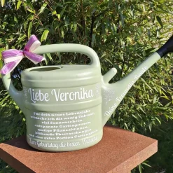 Gießkanne mit Spruch , personalisiertes Geburtstagsgeschenk 10 L , Pistazie, Gartengeschenk