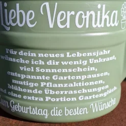 Gießkanne mit Spruch , personalisiertes Geburtstagsgeschenk 10 L , Pistazie, Gartengeschenk