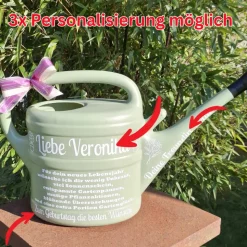 Gießkanne mit Spruch , personalisiertes Geburtstagsgeschenk 10 L , Pistazie, Gartengeschenk