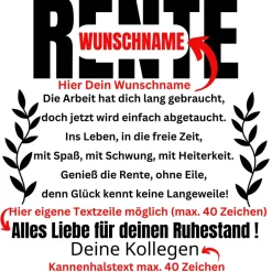 Gießkanne Rente personalisiertes Abschiedsgeschenk für Rentner , Geschenk zum Renteneintritt