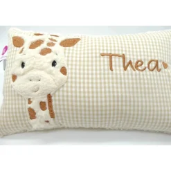 Giraffe Afrika Urlaubsreise Zoo Namenskissen Taufkissen Kuschelkissen Kindergartenkissen Geburtsgeschenk