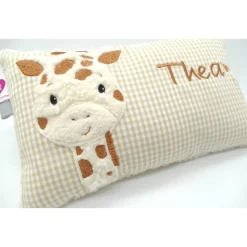 Giraffe Afrika Urlaubsreise Zoo Namenskissen Taufkissen Kuschelkissen Kindergartenkissen Geburtsgeschenk
