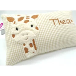 Giraffe Afrika Urlaubsreise Zoo Namenskissen Taufkissen Kuschelkissen Kindergartenkissen Geburtsgeschenk