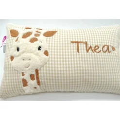 Giraffe Afrika Urlaubsreise Zoo Namenskissen Taufkissen Kuschelkissen Kindergartenkissen Geburtsgeschenk