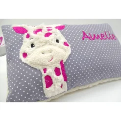 Giraffe Afrika Urlaubsreise Zoo Namenskissen Taufkissen Kuschelkissen Kindergartenkissen Geburtsgeschenk