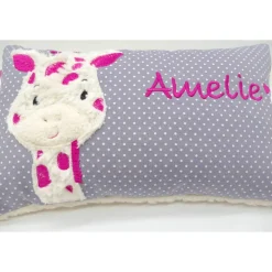 Giraffe Afrika Urlaubsreise Zoo Namenskissen Taufkissen Kuschelkissen Kindergartenkissen Geburtsgeschenk