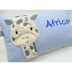 Giraffe Afrika Urlaubsreise Zoo Namenskissen Taufkissen Kuschelkissen Kindergartenkissen Geburtsgeschenk