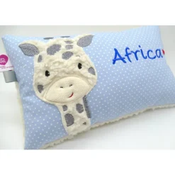 Giraffe Afrika Urlaubsreise Zoo Namenskissen Taufkissen Kuschelkissen Kindergartenkissen Geburtsgeschenk
