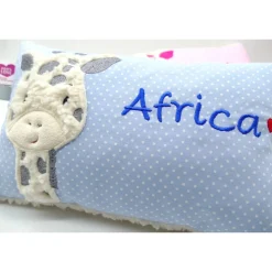 Giraffe Afrika Urlaubsreise Zoo Namenskissen Taufkissen Kuschelkissen Kindergartenkissen Geburtsgeschenk