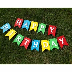 Girlande Happy Birthday Wimpelkette Fahnengirlande zum Geburtstag Partydekoration Geburtstagsdeko
