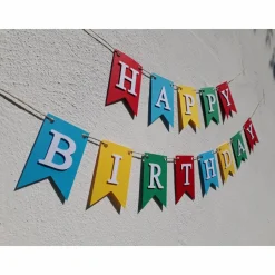 Girlande Happy Birthday Wimpelkette Fahnengirlande zum Geburtstag Partydekoration Geburtstagsdeko