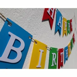 Girlande Happy Birthday Wimpelkette Fahnengirlande zum Geburtstag Partydekoration Geburtstagsdeko