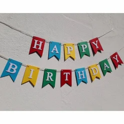 Girlande Happy Birthday Wimpelkette Fahnengirlande zum Geburtstag Partydekoration Geburtstagsdeko