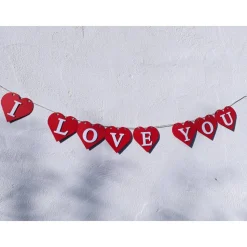 Girlande I Love You Herzen Valentinstag Liebe Wimpelkette Herzgirlande Valentinsdeko Verlobung Papierdeko
