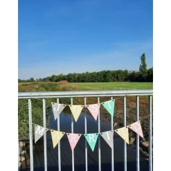 Girlande Just Married in zarten Pastellfarben Mint Vanille Rosa Hellgrau Hochzeit Deko Mr&Mrs