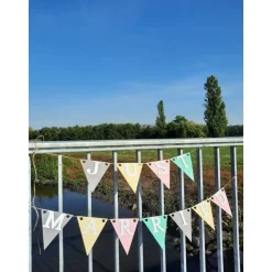 Girlande Just Married in zarten Pastellfarben Mint Vanille Rosa Hellgrau Hochzeit Deko Mr&Mrs