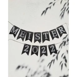 Girlande Meister 2026 zur bestandenen Prüfung Abschluss Ausbildung Meisterfeier Glückwunsch Gratulation