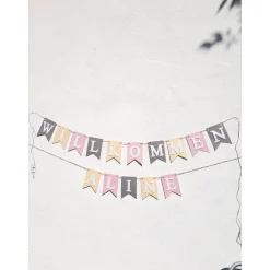 Girlande Willkommen in zarten Pastellfarben auf Wunsch personalisiert