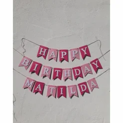 Girlande Wimpelkette Happy Birthday mit Personalisierung Geburtstagsgirlande auf Wunsch mit Namen