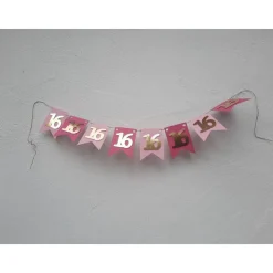 Girlande zum 16. Geburtstag,  sweet sixteen, Partydeko, Pink und Gold, Rosagold, endlich 16!