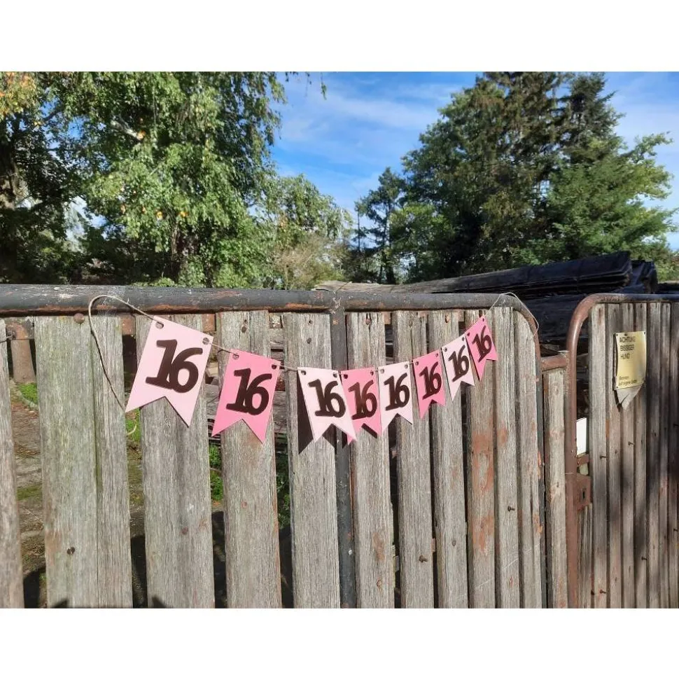 Girlande zum 16. Geburtstag,  sweet sixteen, Partydeko, Pink und Gold, Rosagold, endlich 16!