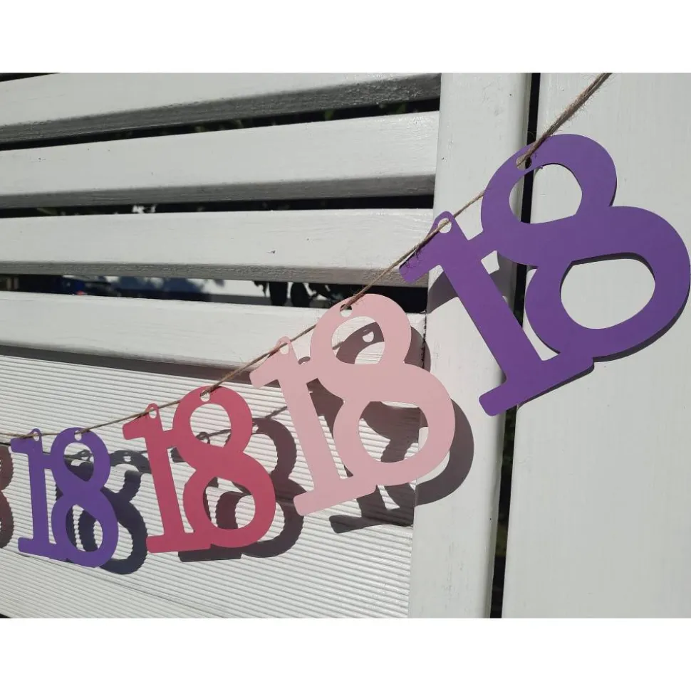 Girlande zum 18. Geburtstag in Pink oder Blau