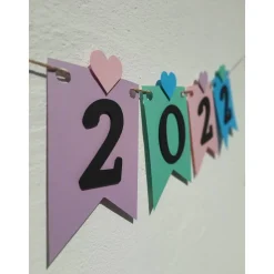 Girlande zum Abitur 2026 auf Wunsch personalisiert mit Namen, mintgrün, flieder, rosa hellblau