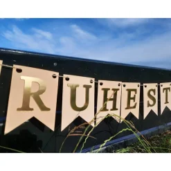 Girlande zum Ruhestand / Rente / in Beige und Gold