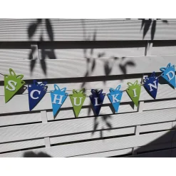 Girlande zum Schulanfang auf Wunsch personalisiert mit Wunschtext Schulkind Wunschname aus hochwertigem Karton