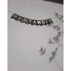 Girlande zur bestandenen Prüfung / Personalisierbar / Abschluss Bachelor Master Wimpelkette zum Schulabschluss Gold und