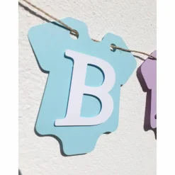 Girlande zur Geburt in zuckersüßen Pastellfarben, Babyparty, Babyshower, Dekoration in rosa, hellblau, mintgrün und flieder.