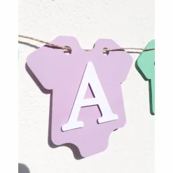 Girlande zur Geburt in zuckersüßen Pastellfarben, Babyparty, Babyshower, Dekoration in rosa, hellblau, mintgrün und flieder.