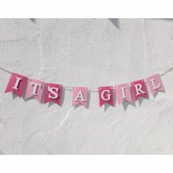 Girlande zur Geburt It's a girl Wimpelkette Baby Girl Papiergirlande Dekoration Babyparty