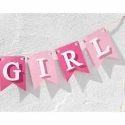 Girlande zur Geburt It's a girl Wimpelkette Baby Girl Papiergirlande Dekoration Babyparty