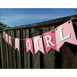 Girlande zur Geburt It's a girl Wimpelkette Baby Girl Papiergirlande Dekoration Babyparty