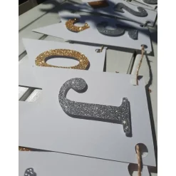 Girlande zur silbernen Hochzeit Jubiläum 25 Jahre in Silber und Weiß