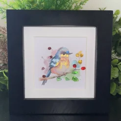 Glasbild Vogel – Personalisierbares Steinbild, Geschenk & Dekoration | Pebble Art Unikat STB-179