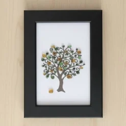 Glasbild Zitronenbaum – Handgefertigtes Unikat aus Glassteinen als mediterrane Wanddekoration oder Geschenk, STB-327